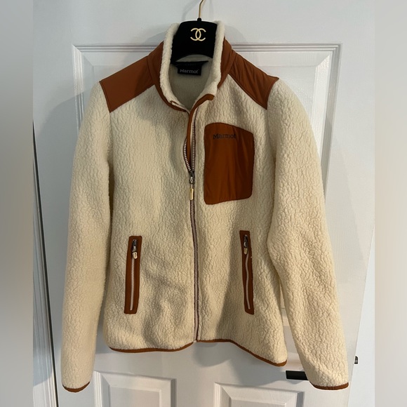 Marmot Wiley Sherpa Jacket size S Full Zip color Cream Terra excellent condition - Picture 2 of 13